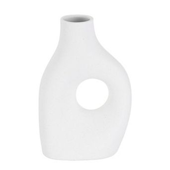 White Ceramic Plain Vase for Home Decor, 5cm Wedding Centerpiece Modern Floral Ceramic Vase