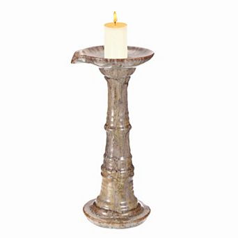 Ceramic Candle Holder, 4.5x9.8" Decorative Candle Display Holder