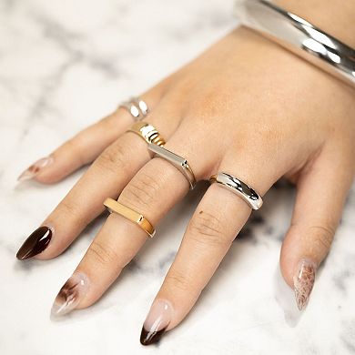 Belinda Jewelz Polished Sterling Silver Brick Stacking Ring