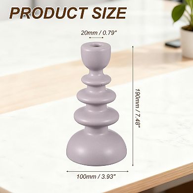 Ceramic Candle Holder, 3.9x3.9x7.5" Decorative Candle Display Holder Centerpiece Decoration, Purple