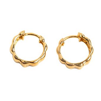 Belinda Jewelz 18k Gold Plated Vermeil Wavy Huggie Hoop Earrings