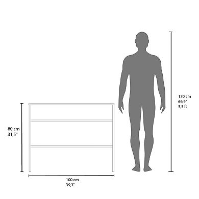 Saxman Library Desk with 2 Shelves and 2 Legs