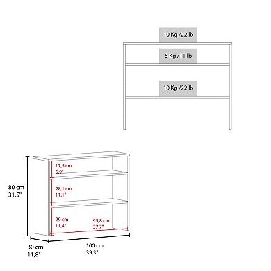 Saxman Library Desk with 2 Shelves and 2 Legs