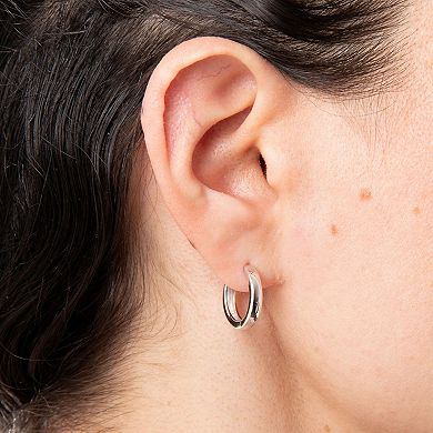 Belinda Jewelz Polished Sterling Silver Huggie Hoop Earrings