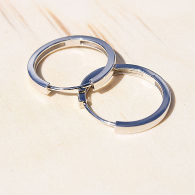 Belinda Jewelz Polished Sterling Silver Huggie Hoop Earrings