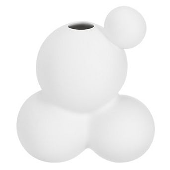 Ceramic Modern Flower Vase, Round Ball Combination Art Ceramic Statues Centerpiece Ornament, White