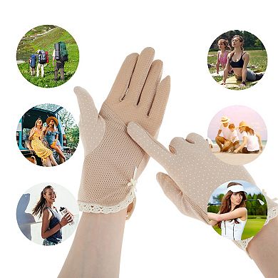 Bow Sunblock Gloves for Women 1 Pair
