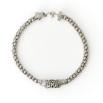 Belinda Jewelz Fleur De Lis Sterling Silver Adjustable Bracelet 8"