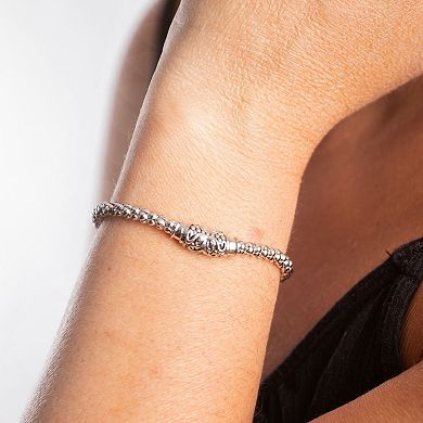 Belinda Jewelz Fleur De Lis Sterling Silver Adjustable Bracelet 8"