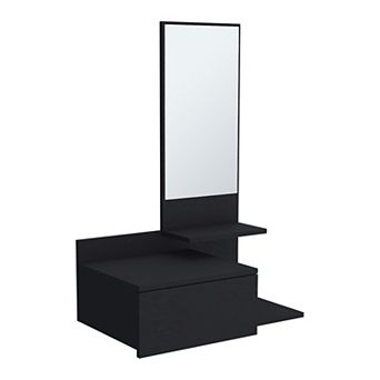 Sitka Floating Hallway Cabinet, 1 Drawer, 3 Shelves, 1 Mirror