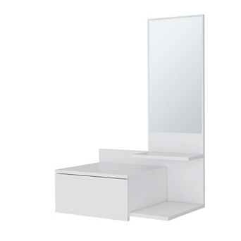 Sitka Floating Hallway Cabinet, 1 Drawer, 3 Shelves, 1 Mirror