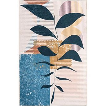 Washable Modern Area Rugs Low Velvet Soft Artificial Wool Abstract Art Bedroom Carpet