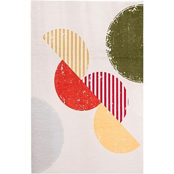 Washable Modern Area Rugs Low Velvet Soft Artificial Wool Abstract Art Bedroom Carpet