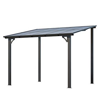 10 ft. x 8 ft. Aluminum Sloped Roof Patio Cover Outdoor Pergola with UV Protection Patio Canopy
