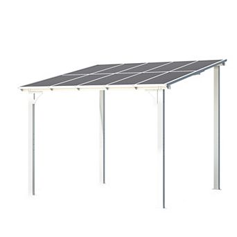10 ft. x 8 ft. Aluminum Sloped Roof Patio Cover Outdoor Pergola with UV Protection Patio Canopy
