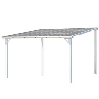 10 ft. x 10 ft. Aluminum Sloped Patio Cover Outdoor Pergola with Polycarbonate Roof Panels