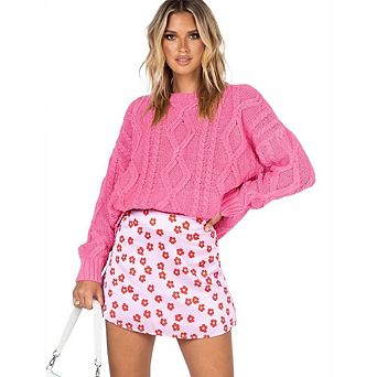 Women Long Sleeve Sweater Ribbed Knit Pullover Casual Loose Crewneck Winter Sweater Tops