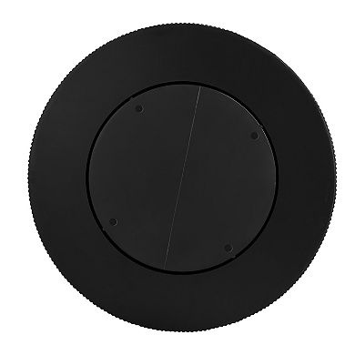 Whisen Round Coffee Table, Minimalist Fluted End Table with 6.8" Thick Tabletop