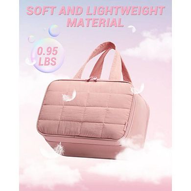 Puffy Wide-Open Quilted Toiletry Bag
