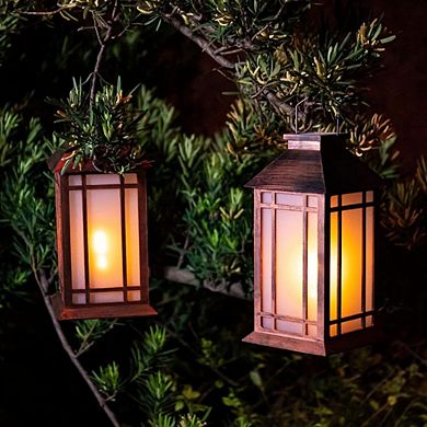 Hanging Solar Outdoor Lantern - 2 pieces