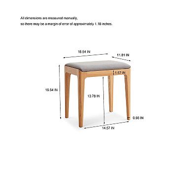 Solid Oak Vanity Table with Adjustable Design and Ample Storage