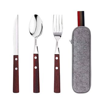 Wooden Stainless Steel Travel Utensil Set