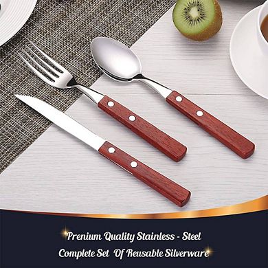Wooden Stainless Steel Travel Utensil Set
