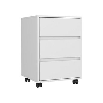 Ibero 3 Drawer Filing Cabinet, Four Casters, Three Drawers, Top Surface