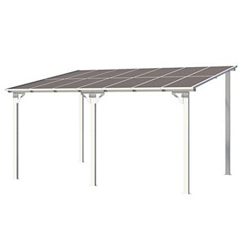 14 ft. x 10 ft. Aluminum Patio Cover Outdoor Pergola with Retractable Canopy and UV-Blocking Panels