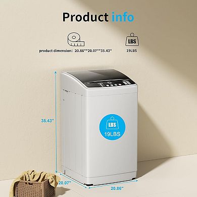 19 lbs Compact Washer And 13lbs Dryer Combo Set