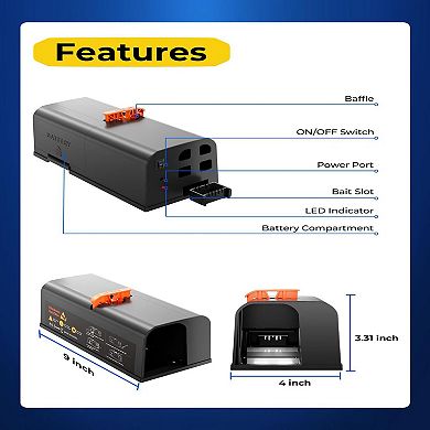 Electric Rat Traps Indoor for Home with Anti-Escape Baffle for Indoor Use