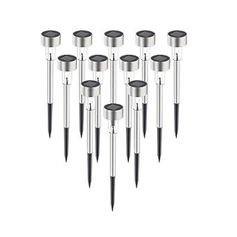 Stainless Steel Waterproof Solar Light - 12 pieces