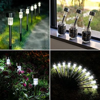 Stainless Steel Waterproof Solar Light - 12 pieces