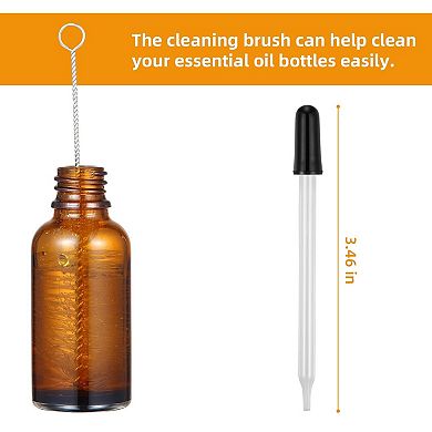 24-Pack 1 oz Amber Glass Dropper Bottles