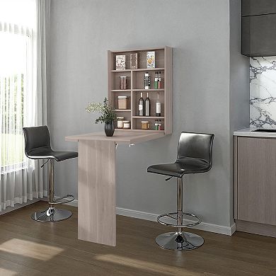 Toscana Wall Foldable Table with Multiple Shelves