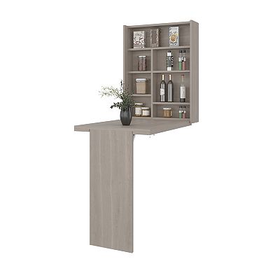 Toscana Wall Foldable Table with Multiple Shelves