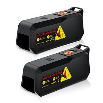 2 Pack Black Electric Mouse Trap Zapper Reusable Mice Catcher for Kitchen Living Room Garage