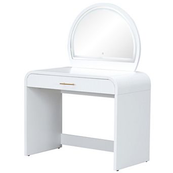Makeup Vanity Table with Mirror Touch Screen Lighted Mirror, Dressing Table with Drawer
