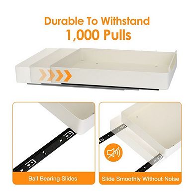 Pull-Out Cabinet Organizer Stick-On Slide Shelf