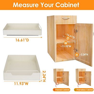 Pull-Out Cabinet Organizer Stick-On Slide Shelf