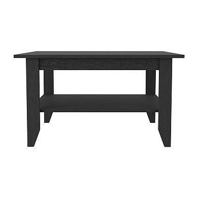 Sahara Coffee Table, Four Legs, One Shelf, Black