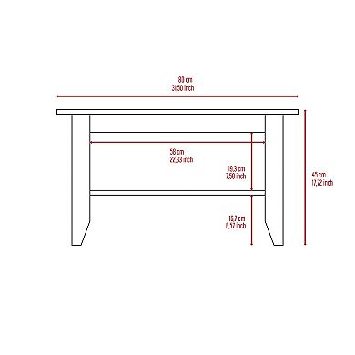 Sahara Coffee Table, Four Legs, One Shelf, Black