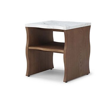 17.72 Inch Modern End Table with Storage Shelf