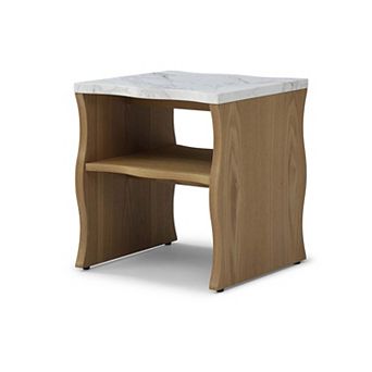 17.72 Inch Modern End Table with Storage Shelf