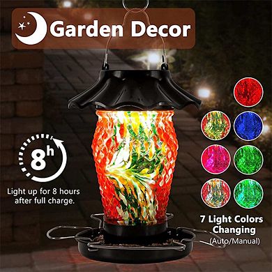 Solar Powered Illuminated Lantern Bird Feeder