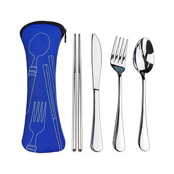 5 pc Portable Silverware Set With Case