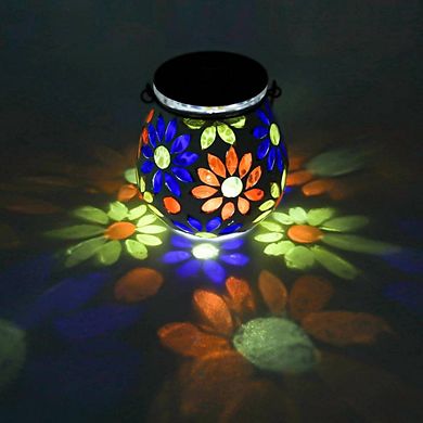 Daisy Mosaic Solar Outdoor Lantern - 1 piece