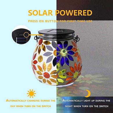 Daisy Mosaic Solar Outdoor Lantern - 1 piece