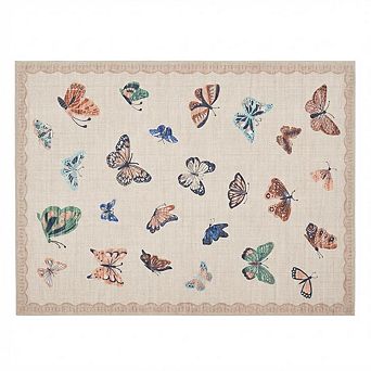 Area Rug, No Slip Washable Butterfly Pattern Rug for Living Room Bedroom Dining Room
