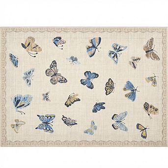 Area Rug, No Slip Washable Butterfly Pattern Rug for Living Room Bedroom Dining Room